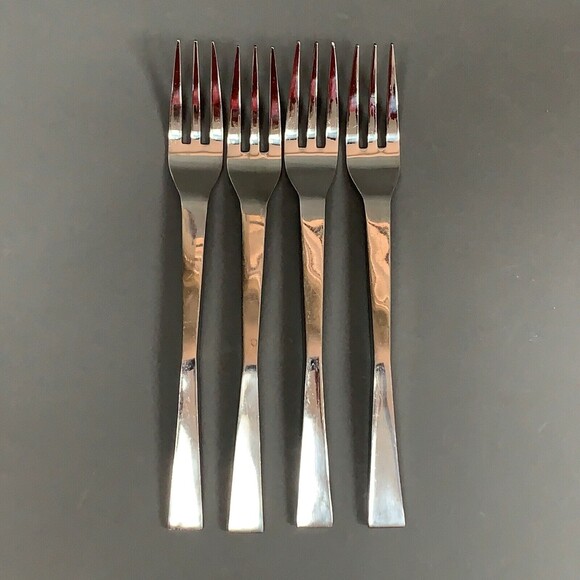 Gourmet Settings Stainless Steel Ergo Modern Dinner Forks HTF 18/8 Lot of 4 - Picture 2 of 6